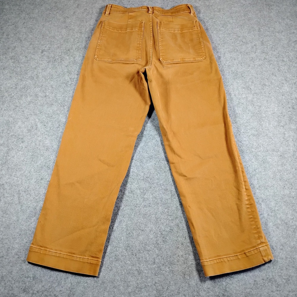 Everlane Womens Cropped Straight Leg Pants Ochre Brown High Rise Chino Size 4 - Picture 7 of 9